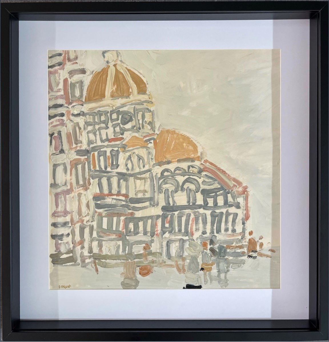 Pierre COQUET, Vue de Florence, XXe, huile sur papier, 52 x 52 cm