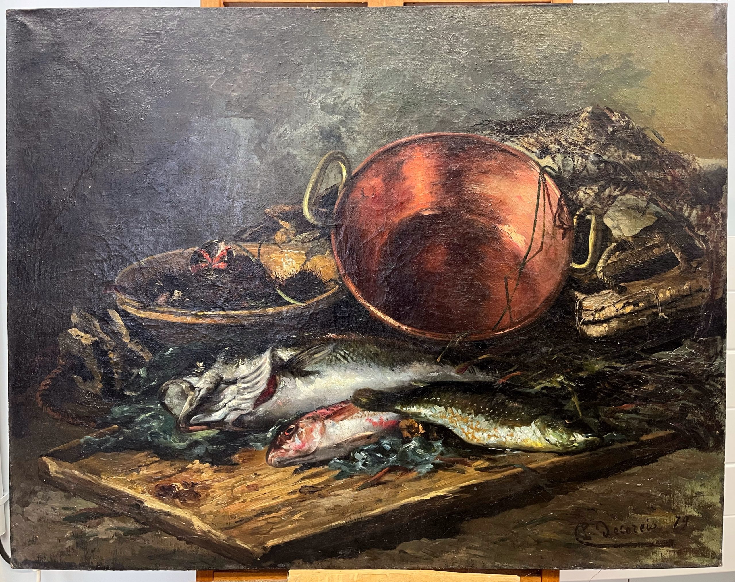 Pierre DECOREIS, nature morte, daté 1879, huile sur toile