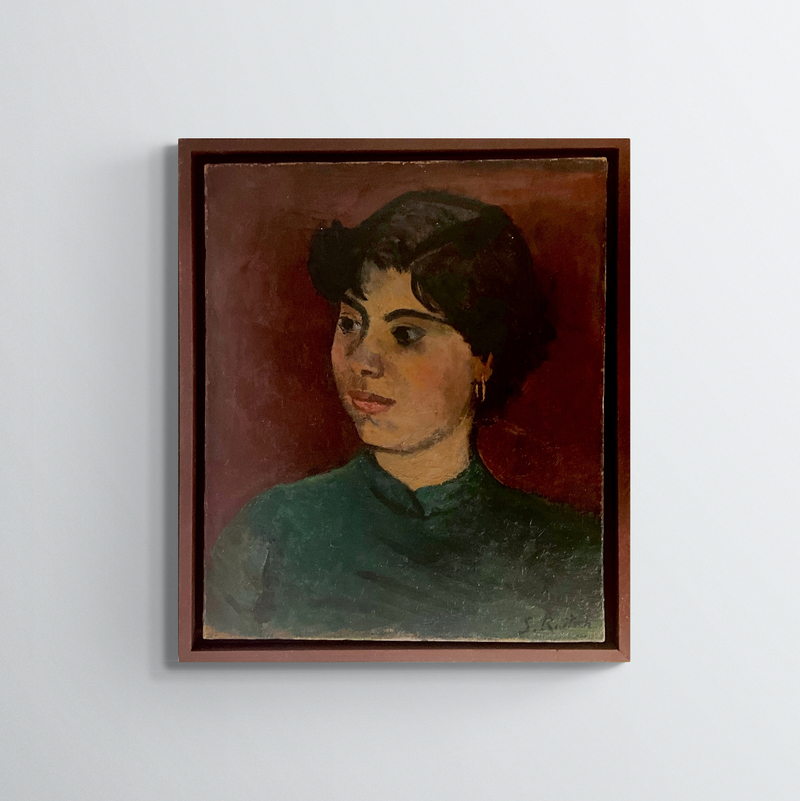 S Briançon-Ruetsch (1902-2003), Portraint d'une jeune fille brune, XXe, huile sur toile, signé, 46x38cm, sans cadre