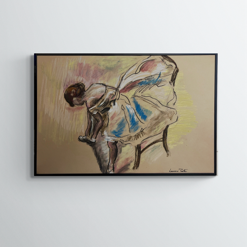 L Pastor, Danseuse, XXe, pastel sur papier, signé, 76x56 cm, avec cadre