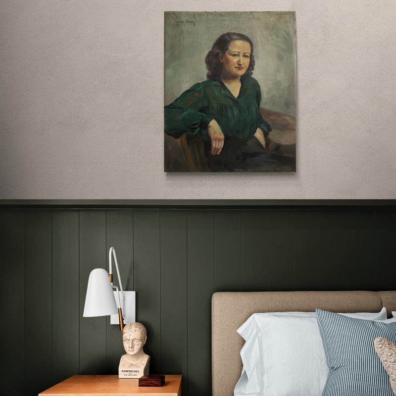 M.Brun, Portrait de femme, XXe, huile sur toilre, signé, 49x73 cm sans cadre