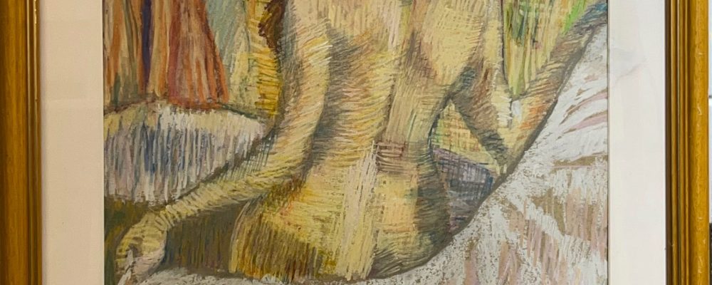 PASTOR, Femme de dos, Pastel sur papier, XXe, 76x56 cm, encadré